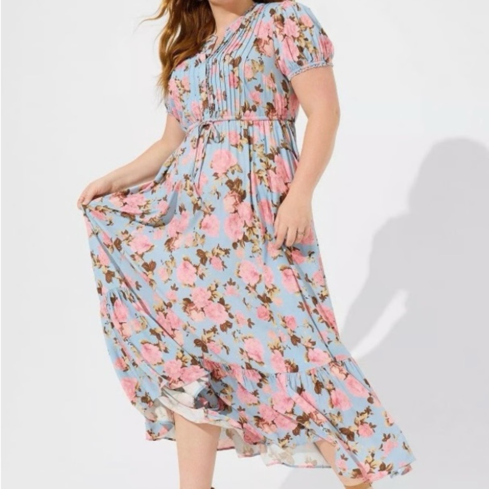 Torrid Blue and Pink Floral Kids Dress
